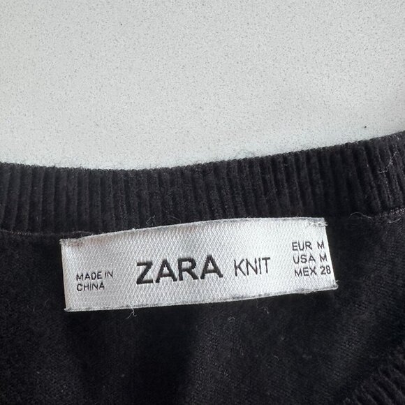 ZARA | Knit Sleeveless Sweater Tank | Black | Size Medium | Soft Stretch - Picture 7 of 15